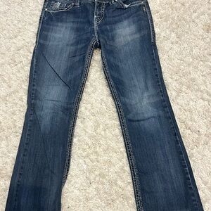 Silver Jeans Dark Blue Straight Leg Women's Jeans